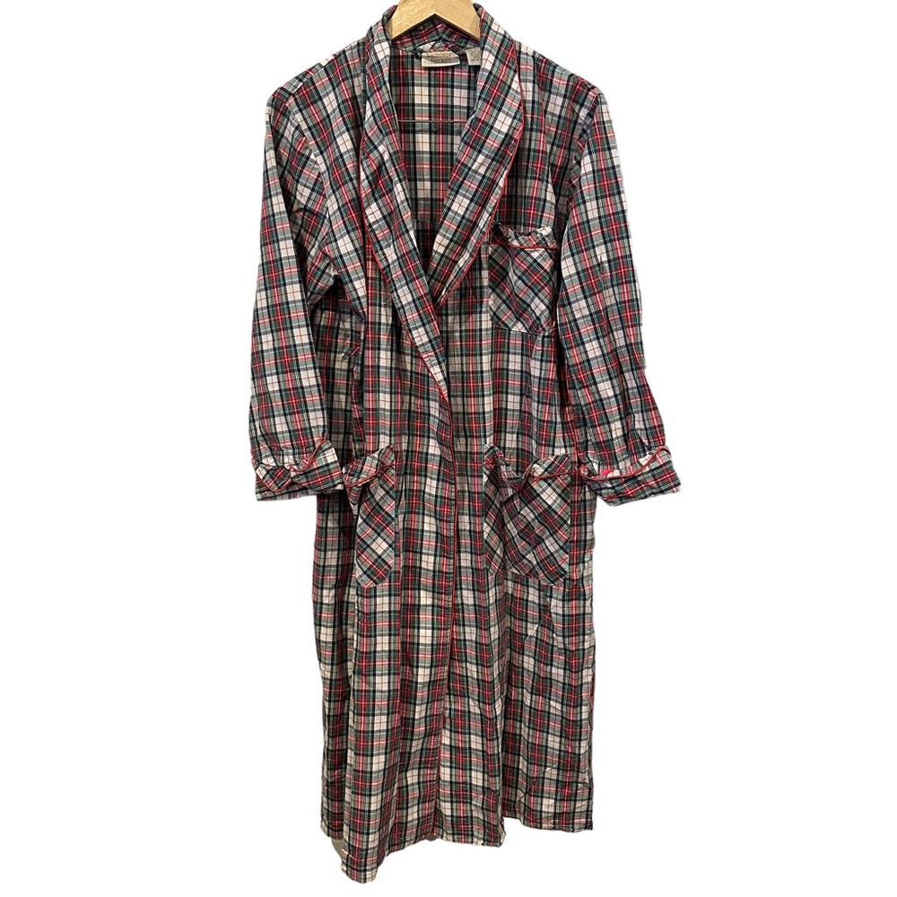 Vintage victoria secret gold label‎ cotton Plaid robe Small
Missing waist band